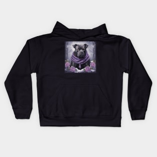 Staffy In Snow Kids Hoodie